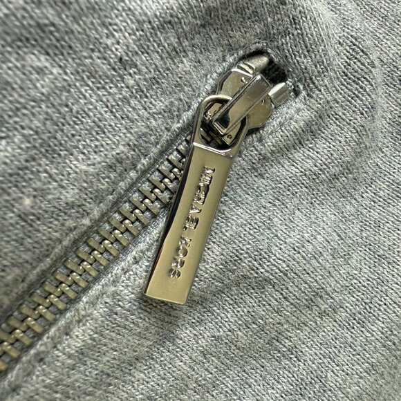 Michael Kors Cowl Neck Sweater Medium Long Sleeves Zipper Details Gray - Picture 8 of 10